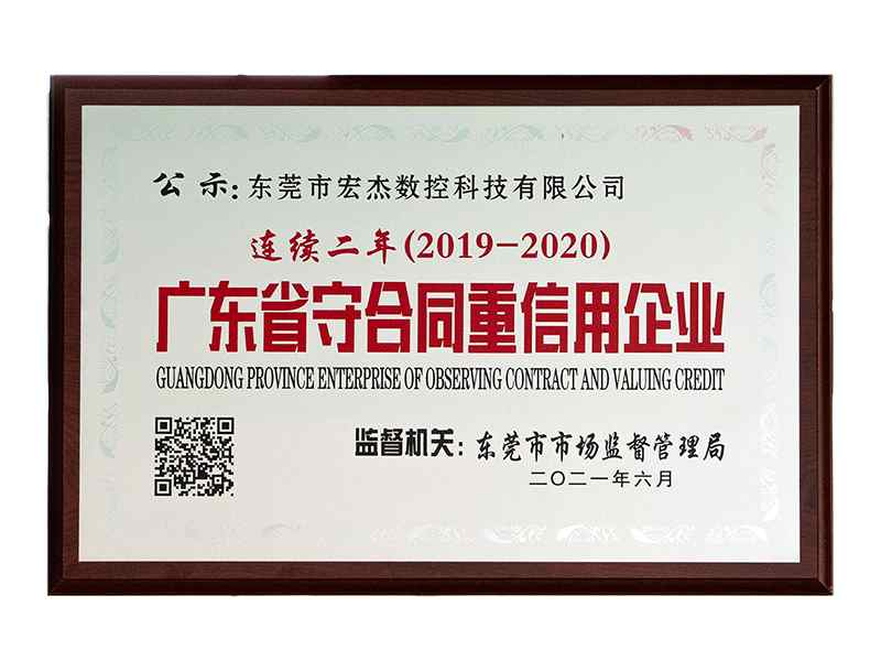2019-2020年度广东省守合同重信用企业